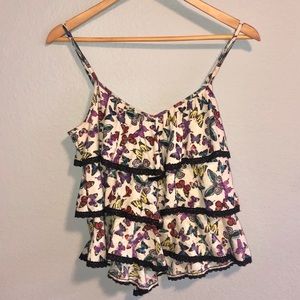 Butterfly Ruffle Tank Top